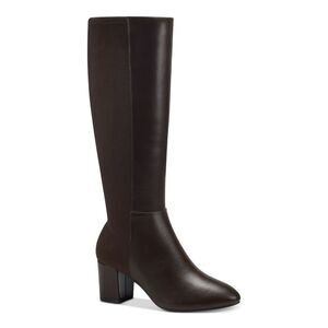 CHARTER CLUB Womens Chocolate Brown Sacaria Almond Toe Block Heel Boots 5.5